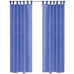 vidaXL plānie aizkari, 2 gab., 140x225 cm, koši zili