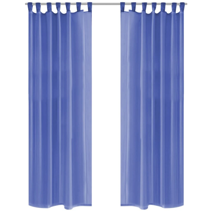 vidaXL plānie aizkari, 2 gab., 140x225 cm, koši zili