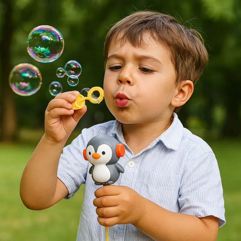 Koala Games G2661 Penguin Bubble Blower With Musical Cap ,Random Color,