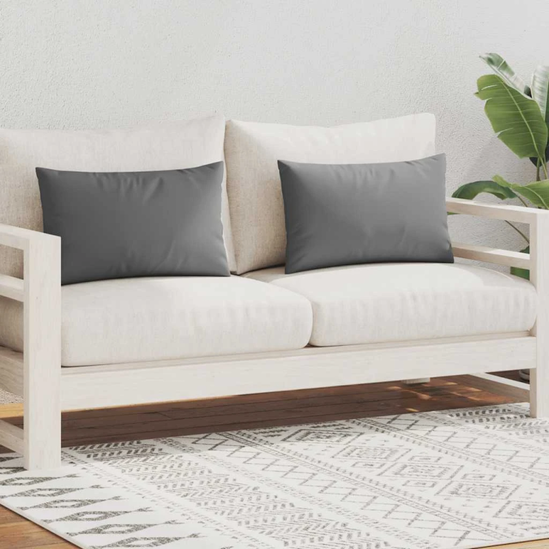 vidaXL dārza mēbeļu spilveni, 2 gab. 60x40 cm, pelēki