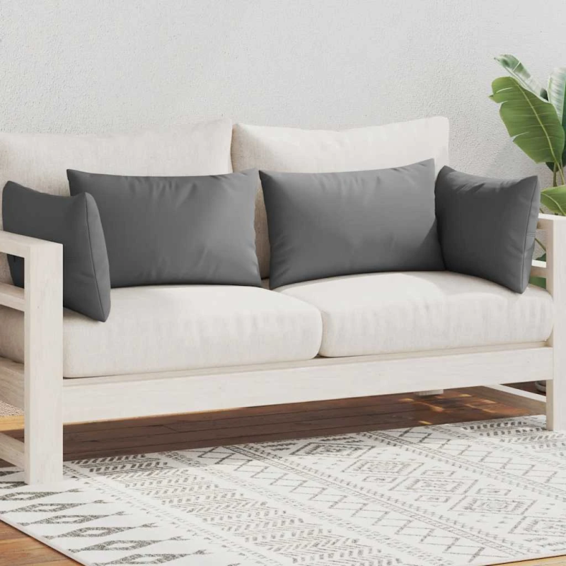 vidaXL dārza mēbeļu spilveni, 4 gab. 60x40 cm, pelēki