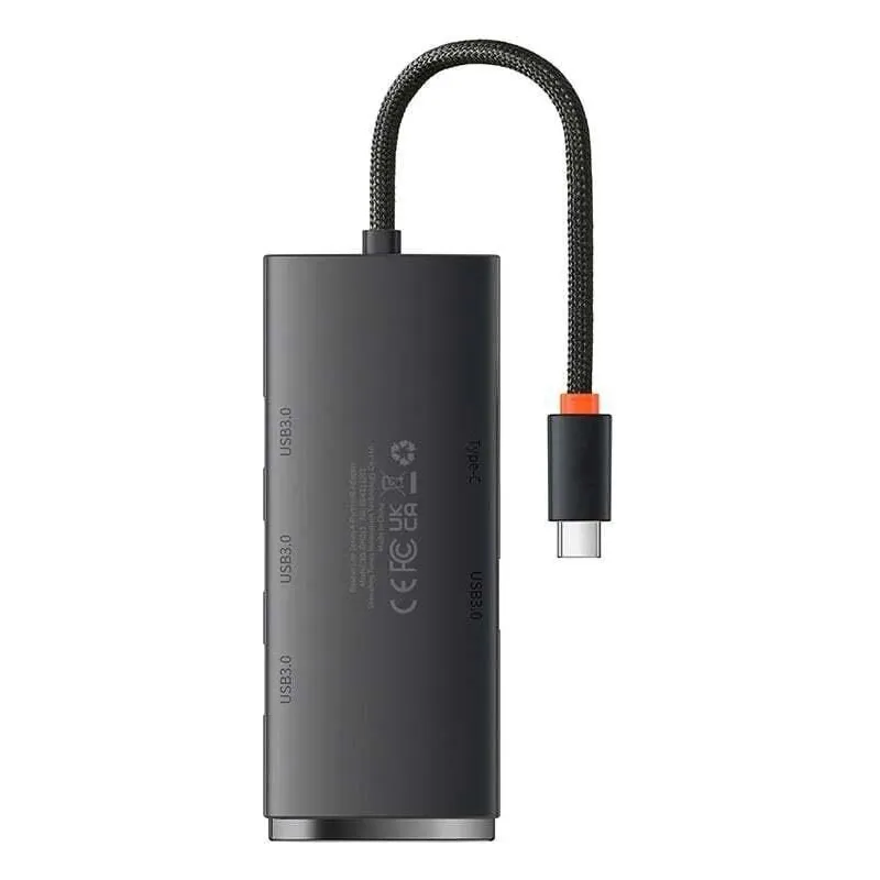 USB sadalītājs Baseus USB-C male. 4 x USB-USB-C female.juoda