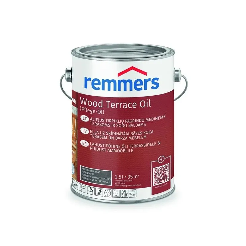 Eļļa Remmers Teras PFLEGE antracīta krāsa. 2.5 l