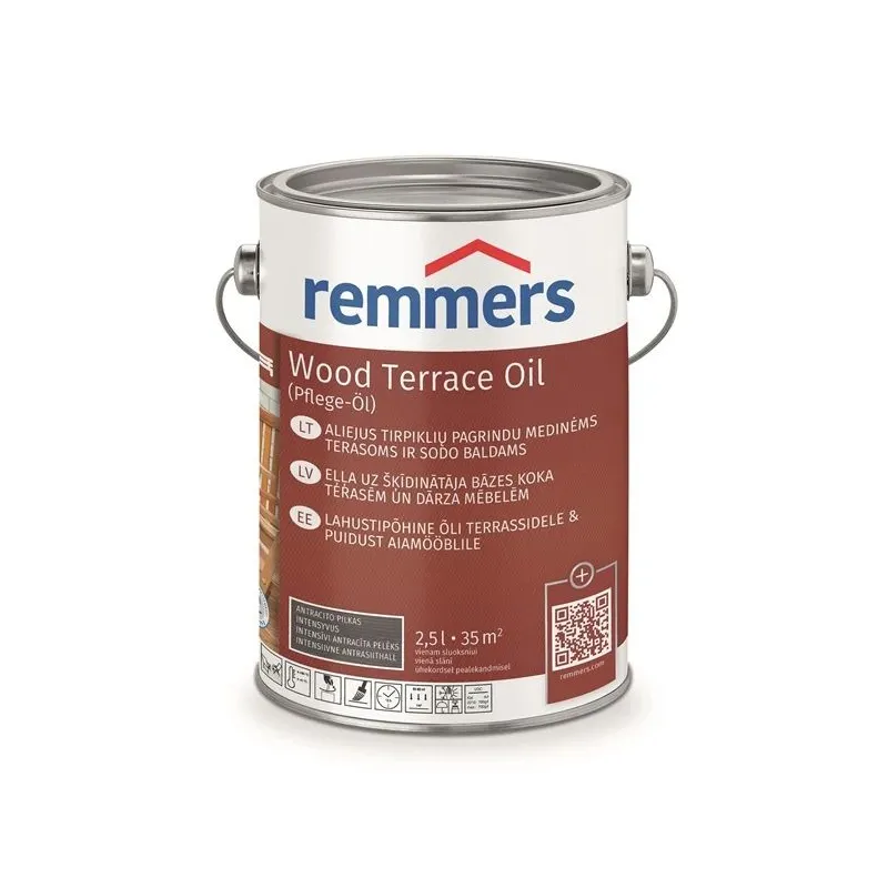 Eļļa Remmers Teras PFLEGE antracīta krāsa. 2.5 l