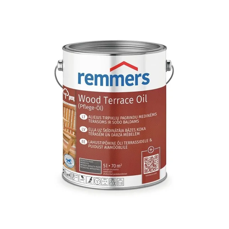 Eļļa Remmers Teras PFLEGE antracīta krāsa. 5 l