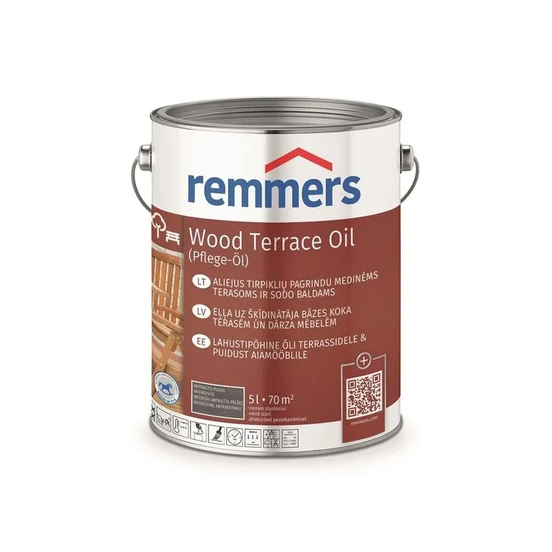 Eļļa Remmers Teras PFLEGE antracīta krāsa. 5 l