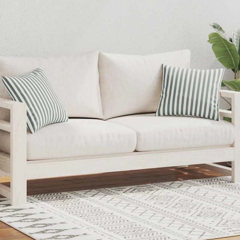 vidaXL dārza mēbeļu spilveni, 2 gab., 45x45 cm, svītraini, pelēki