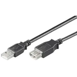 Kabelis MICRO_CONNEC USB TypeA M. USB TypeA F. 1.8m. melns