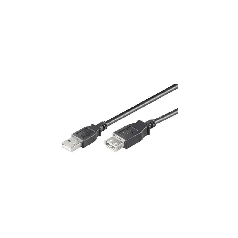 Kabelis MICRO_CONNEC USB TypeA M. USB TypeA F. 1.8m. melns