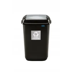 Šiukšliadėžė Plafor. 28 l. juoda-pilka