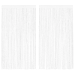 vidaXL bārkšu aizkari, 2 gab., 100x250 cm, balti