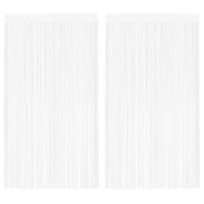 vidaXL bārkšu aizkari, 2 gab., 100x250 cm, balti