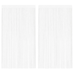 vidaXL bārkšu aizkari, 2 gab., 140x250 cm, balti