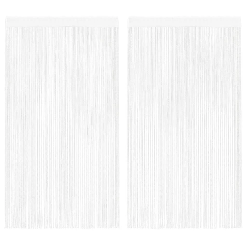 vidaXL bārkšu aizkari, 2 gab., 140x250 cm, balti