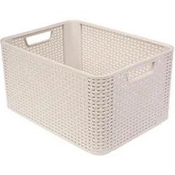 Curver Style uzglabāšanas kaste L, krēmkrāsa, 43,6×32,6×23 cm ,≈30 L,