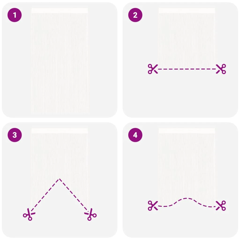 vidaXL bārkšu aizkari, 2 gab., 140x250 cm, balti