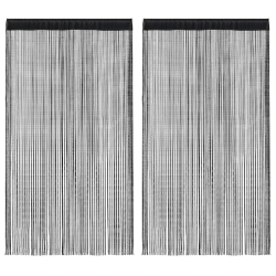 vidaXL bārkšu aizkari, 2 gab., 140x250 cm, melni