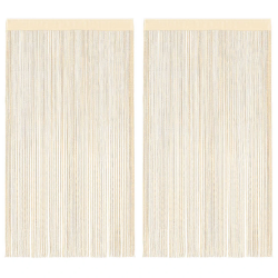 vidaXL bārkšu aizkari, 2 gab., 100x250 cm, krēmkrāsā