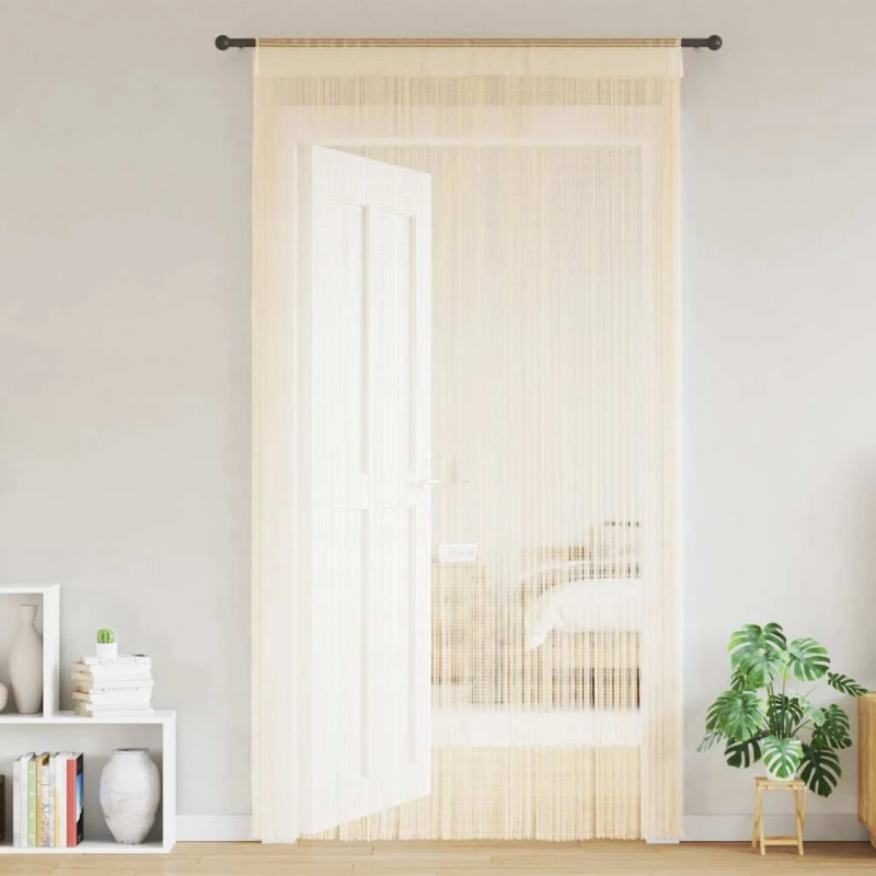 vidaXL bārkšu aizkari, 2 gab., 100x250 cm, krēmkrāsā