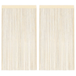 vidaXL bārkšu aizkari, 2 gab., 140x250 cm, krēmkrāsā
