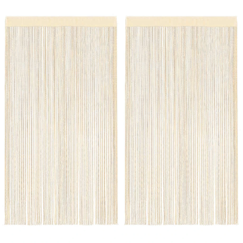 vidaXL bārkšu aizkari, 2 gab., 140x250 cm, krēmkrāsā