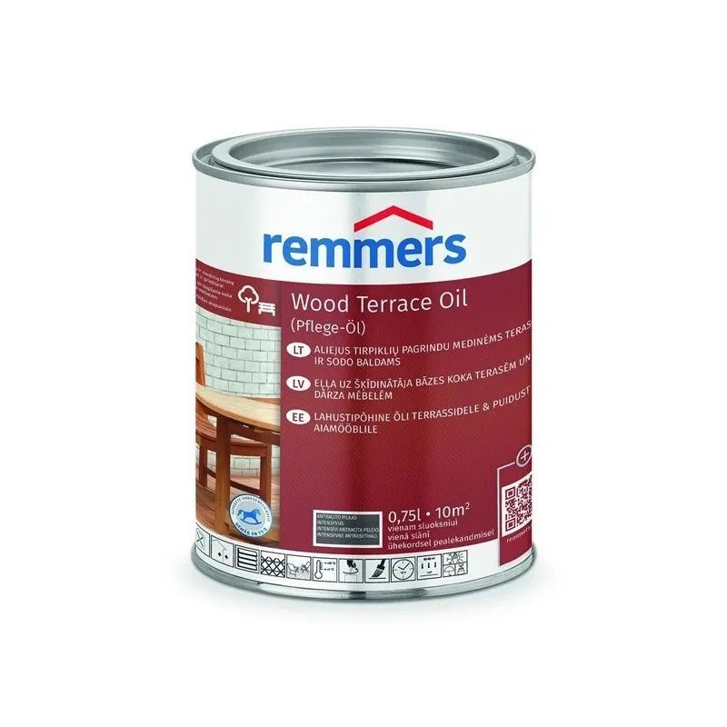 Eļļa Remmers Teras PFLEGE antracīta krāsa. 0.75 l