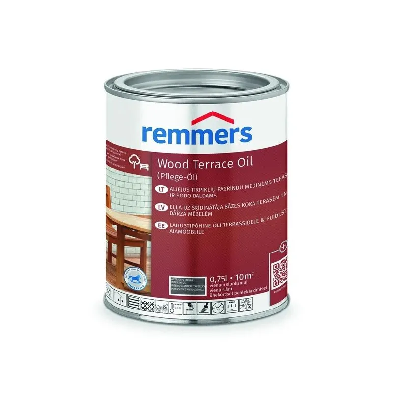 Eļļa Remmers Teras PFLEGE antracīta krāsa. 0.75 l