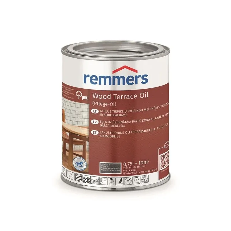 Eļļa Remmers Teras PFLEGE antracīta krāsa. 0.75 l
