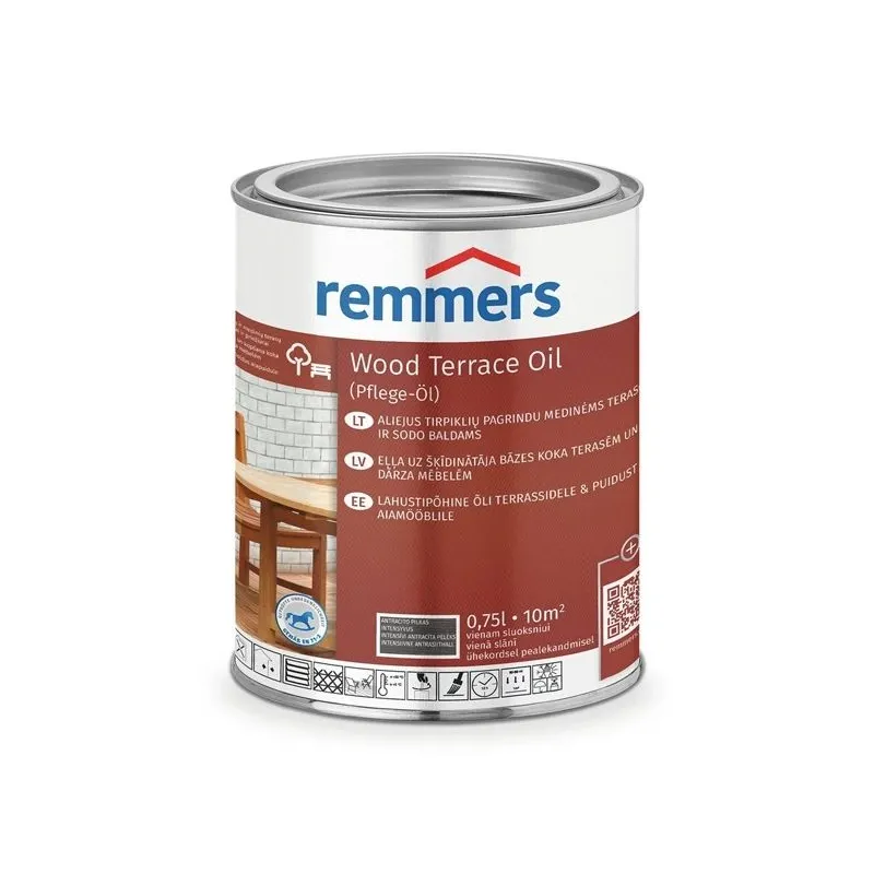 Eļļa Remmers Teras PFLEGE antracīta krāsa. 0.75 l