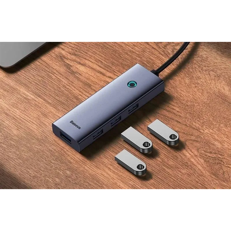 Adapteris Baseus HDMI + 4xUSB3.0 + USB-C PD-USB-C 100W