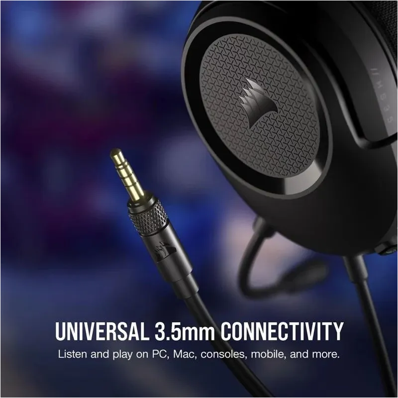 Vadu spēļu austiņas Corsair HS35 v2. melna