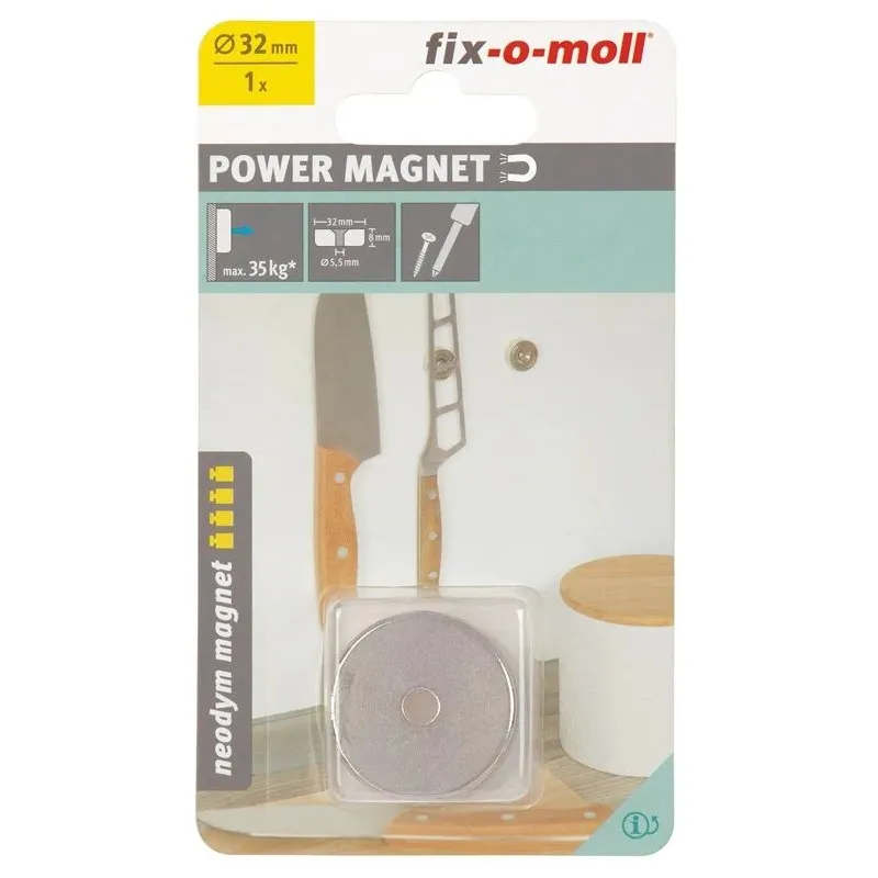Magnēts skrūvējams 32x8mm 1gab