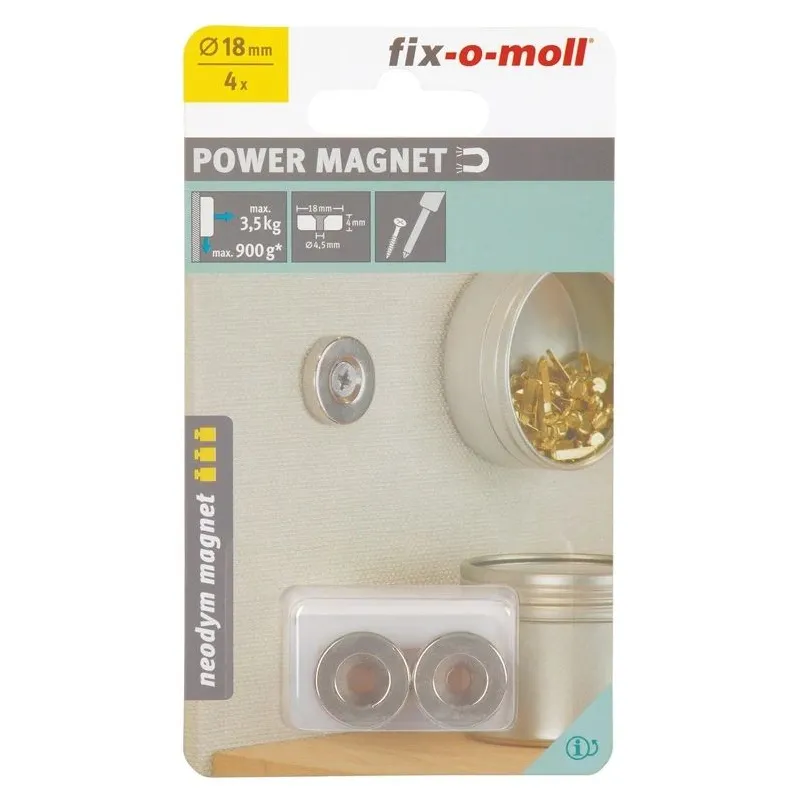 Magnēti skrūvējami 18x4mm 4gab