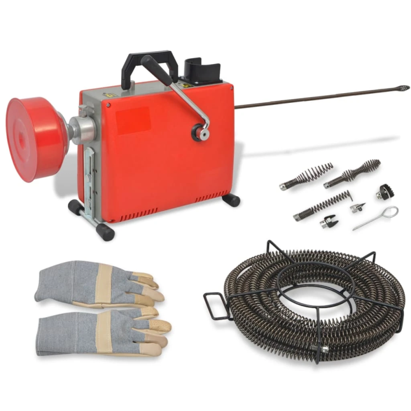 vidaXL cauruļu tīrīšanas iekārta, 250W, 15mx16mm, 4,5mx9,5mm