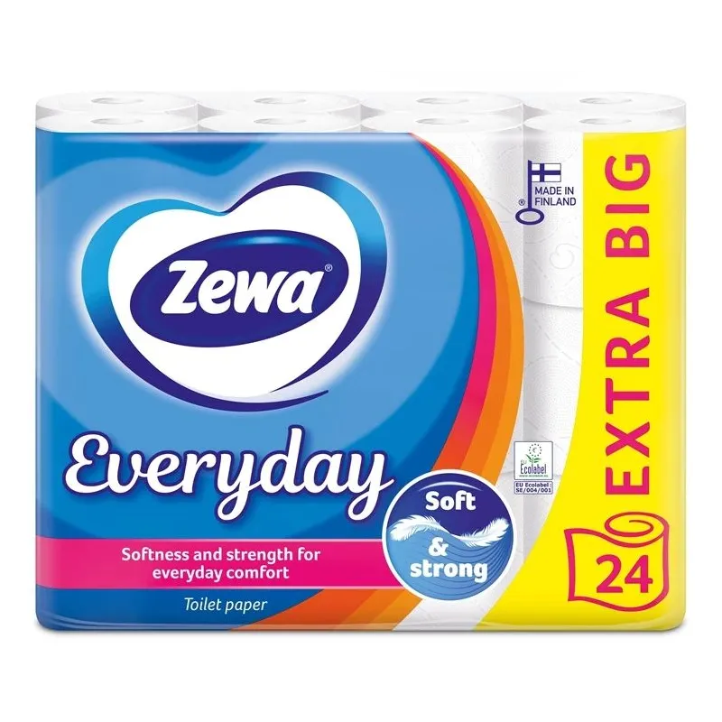 ZEWA EVERYDAY Tualetes papīrs 3-kārtu 24 ruļļi