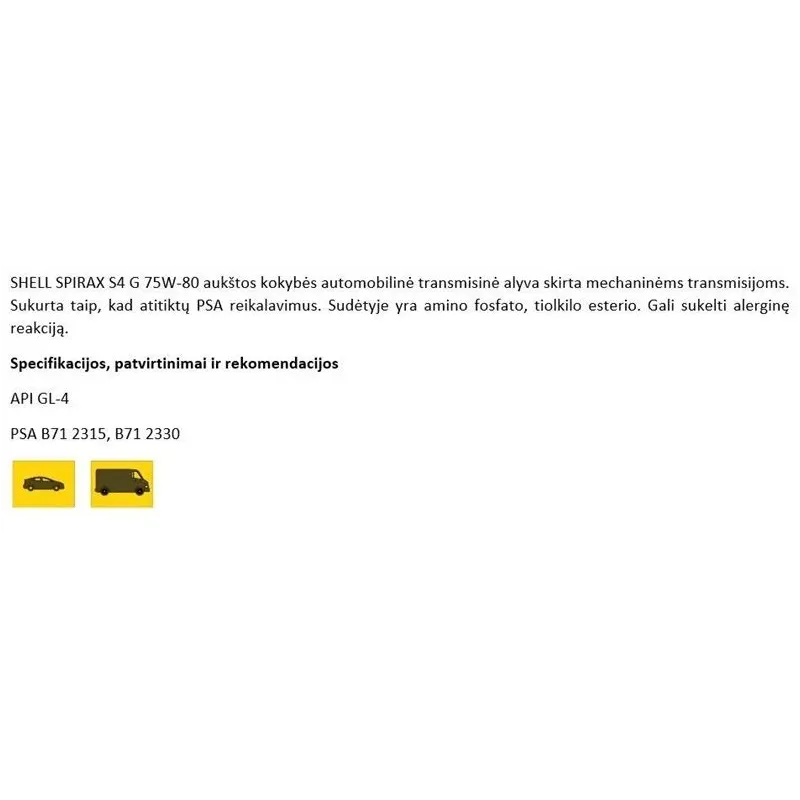 Transmisijas eļļa Shell SPIRAX S4 G 75W-80, 1 l