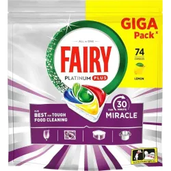 Fairy platinum+ lemon dishwasher tabs 74
