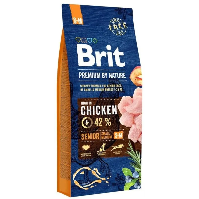 Sausā suņu barība Brit Premium Nature Senior vistas gaļa 3kg
