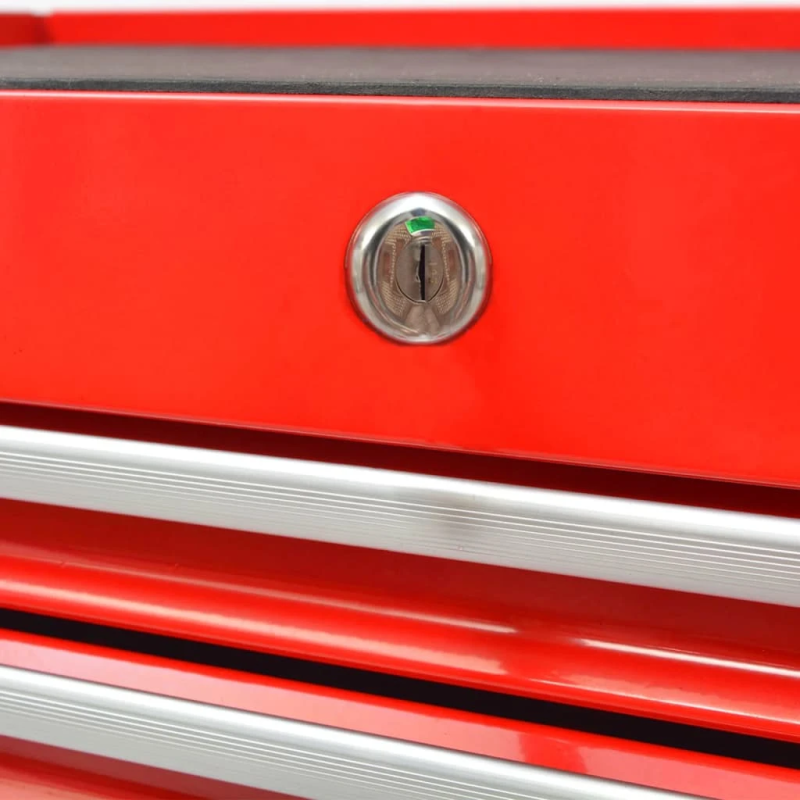 vidaXL instrumentu ratiņi ar 1125 instrumentiem, sarkani, tērauda