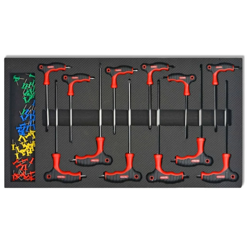 vidaXL instrumentu ratiņi ar 1125 instrumentiem, sarkani, tērauda