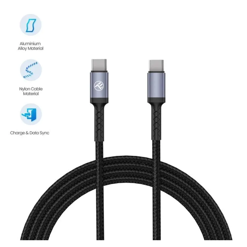 Tellur Type-C To Type-C Cable 3A 60W 1m Black