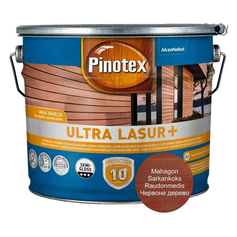 Koksnes impregnants Pinotex Ultra Lasur+sarkankoka tonis10l