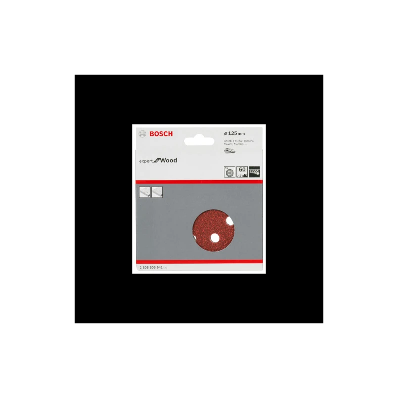 Slīppapīrs,kokam,PEX D 125mm,K60,5 gab.