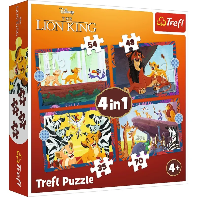 TREFL DISNEY Pužļu komplekts 4in1 Karalis Lauva