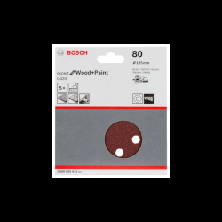 Slīppapīrs,kokam,PEX D 125mm,K80,5 gab.