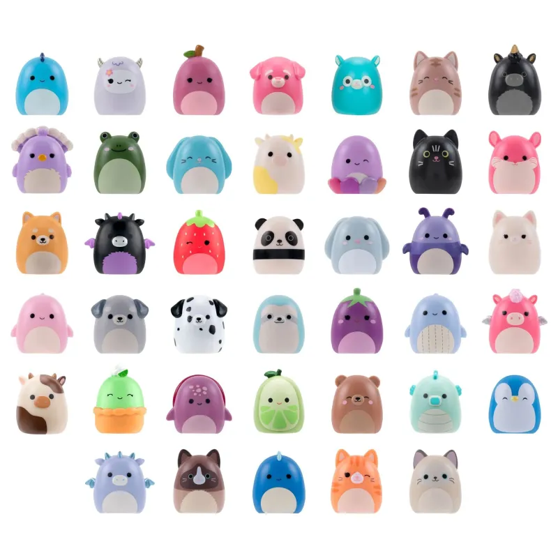 SQUISHMALLOWS SQUISH-A-LONGS figūriņas, 2-paka necaurspīdīgā iepakojumā, 2,5 cm