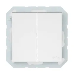 Выключатель VILMA QR1000. 2 клавиши, матовый белый. IP44