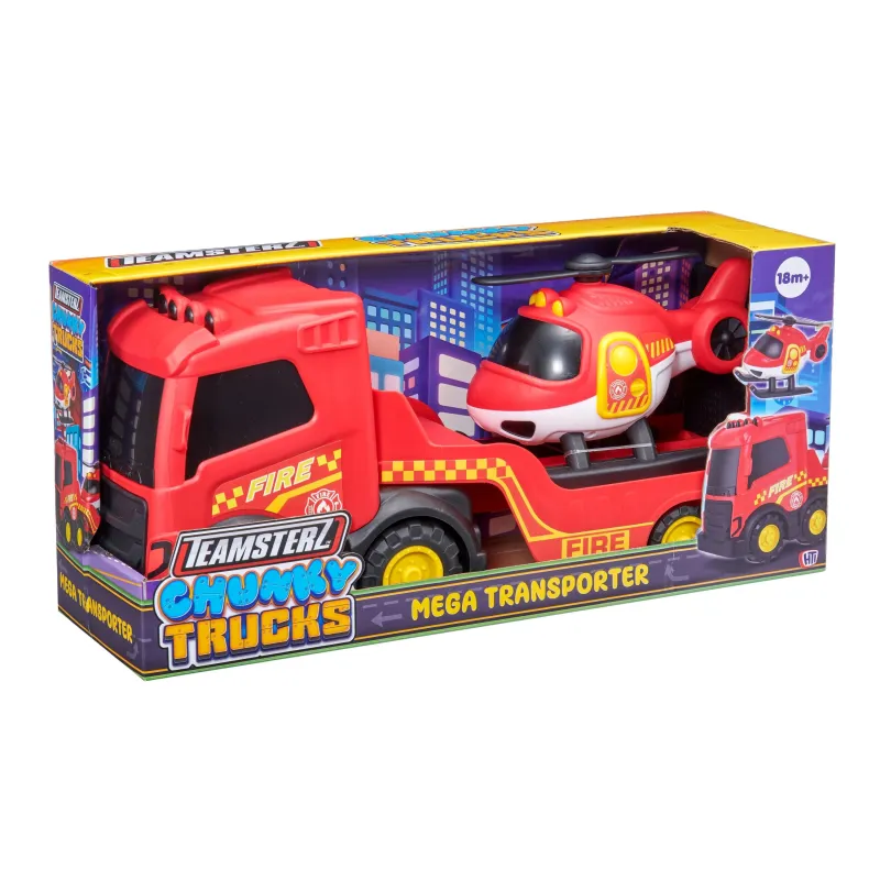 TEAMSTERZ Ugunsdzēsēju transportieris ar helikopteru, 35 cm