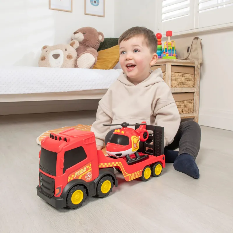 TEAMSTERZ Ugunsdzēsēju transportieris ar helikopteru, 35 cm