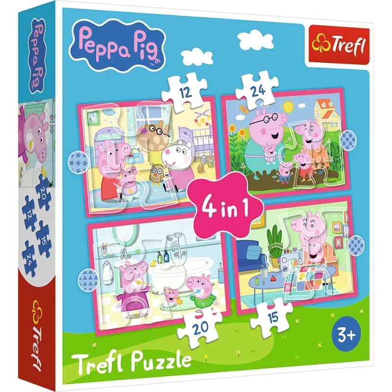 TREFL PEPPA PIG Pužļu komplekts 4in1 Peppa